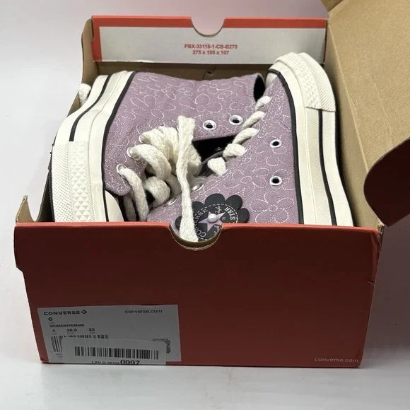Converse Chuck 70 Gradient Flowers Hi Top Sneakers Orchid Dust/Egret/Black‎ Sz 6